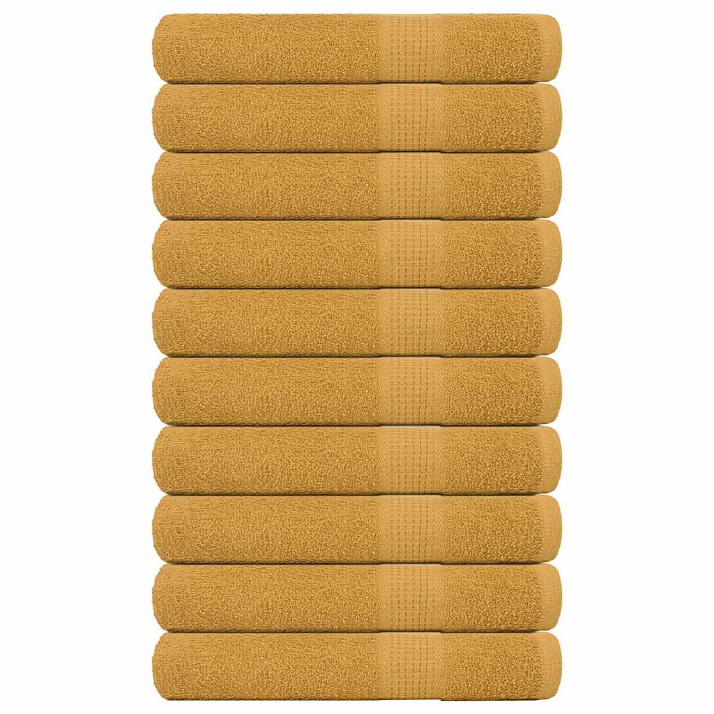 vidaXL Πετσέτες Σάουνας 10 Τεμ. Χρυσή 80x200εκ. 360 γρ/μ² 100% Βαμβ.
