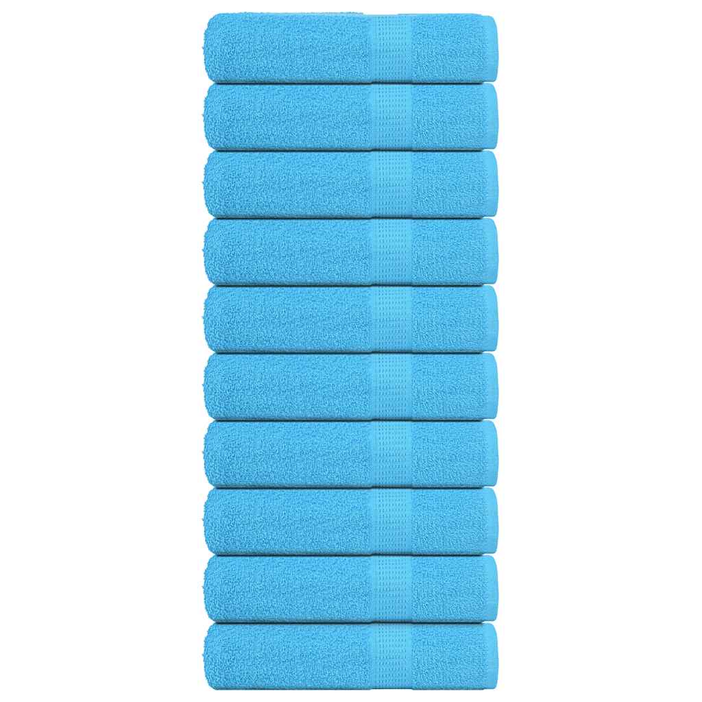 vidaXL Πετσέτες ντους 10 τεμάχια Τυρκουάζ 70x140cm 360gsm 100% βαμβάκι