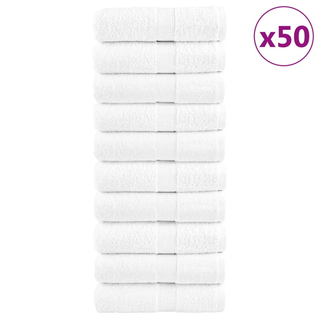 vidaXL Πανάκια καθαρισμού Premium SOLUND 50 τεμ. Λευκά 15x21 εκ. 600 γρ./τ.μ.