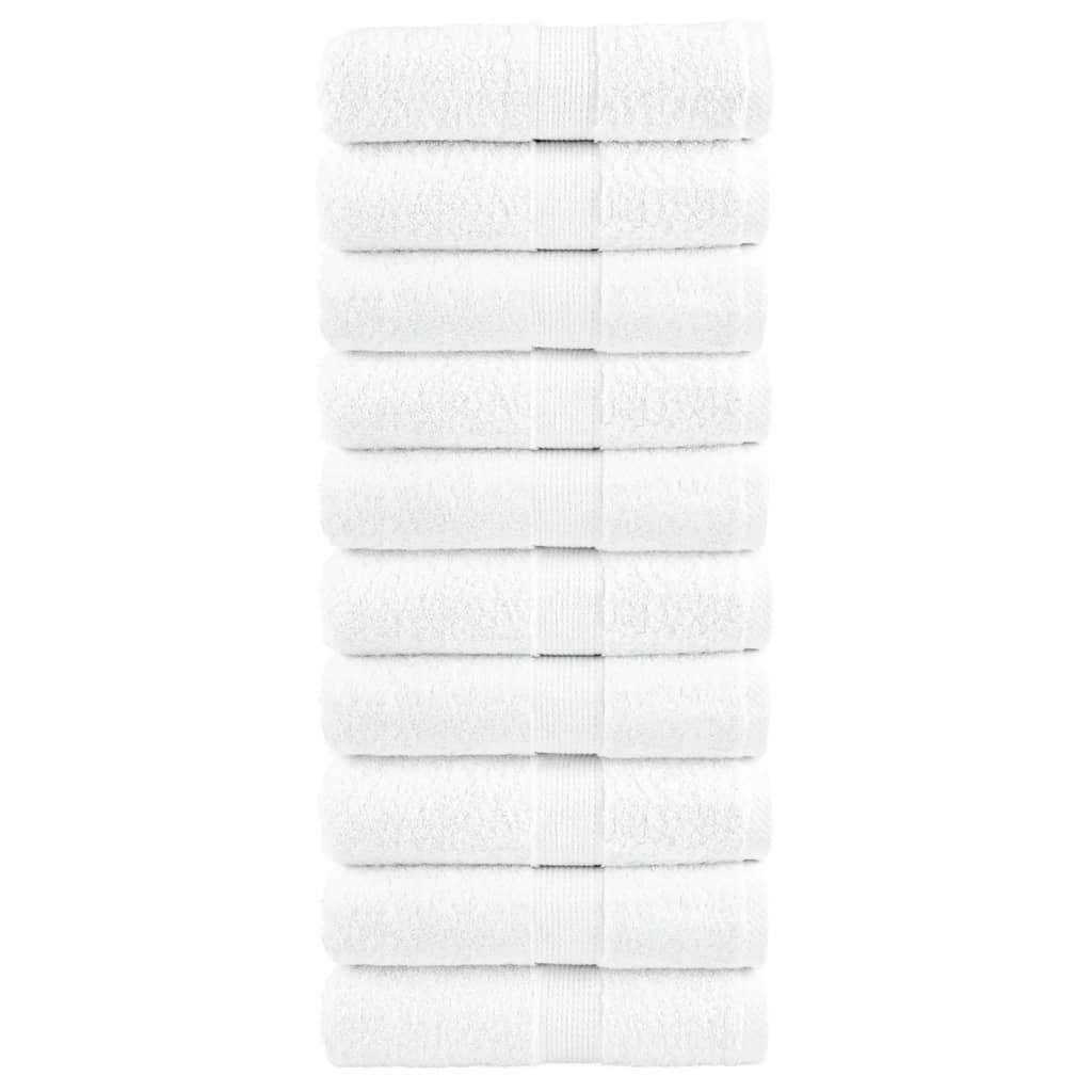 vidaXL Πετσέτες Χεριών Premium SOLUND 10 Τεμ Λευκές 30x30εκ 600γρ/μ²εκ