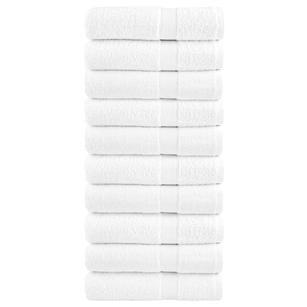 vidaXL Πετσέτες Χεριών Premium SOLUND 10 Τεμ Λευκές 50x100εκ 600γρ/μ²