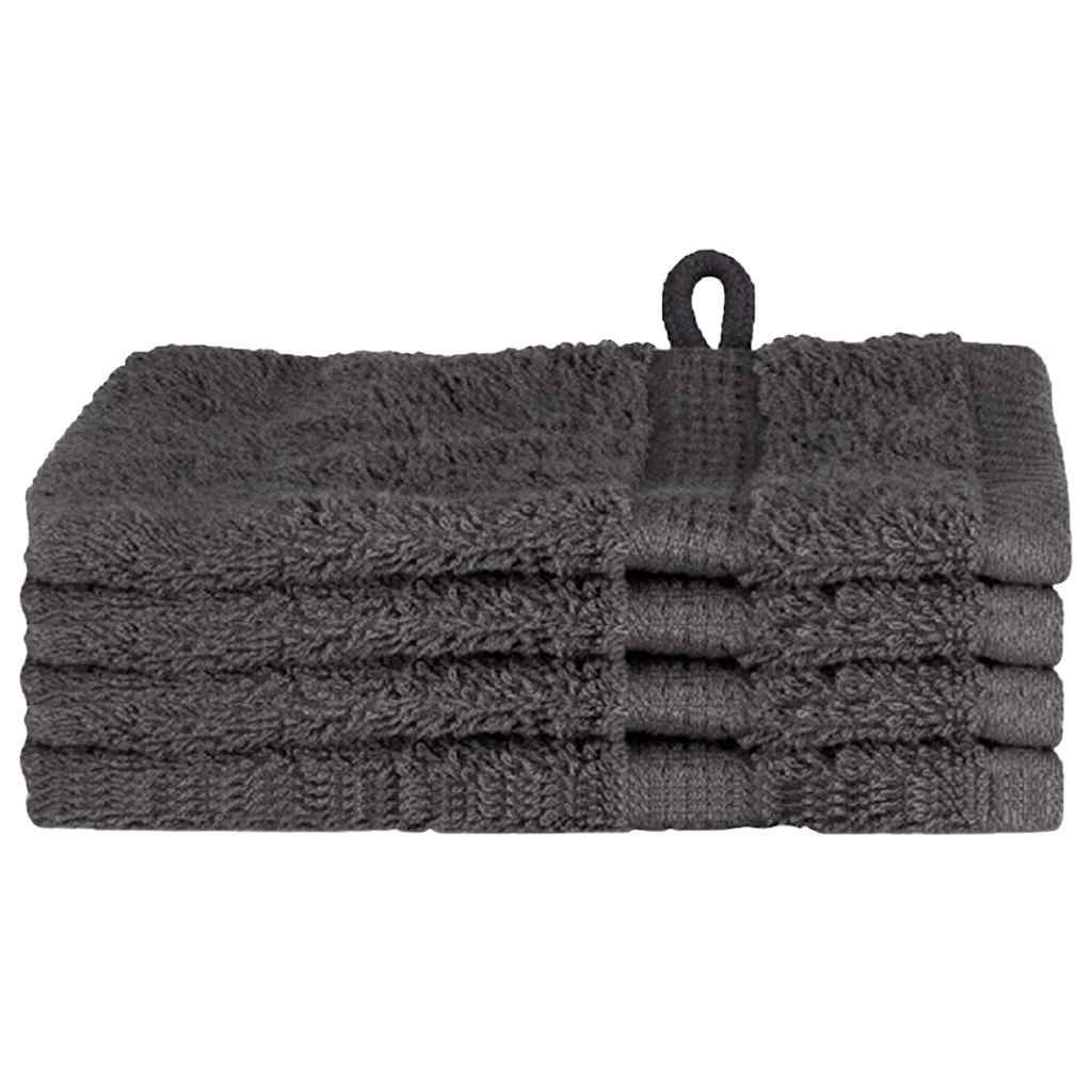 vidaXL Πετσέτα Επισκεπτών SOLUND 4 pcs Ανθρακί 15 x 21 cm 550 gsm
