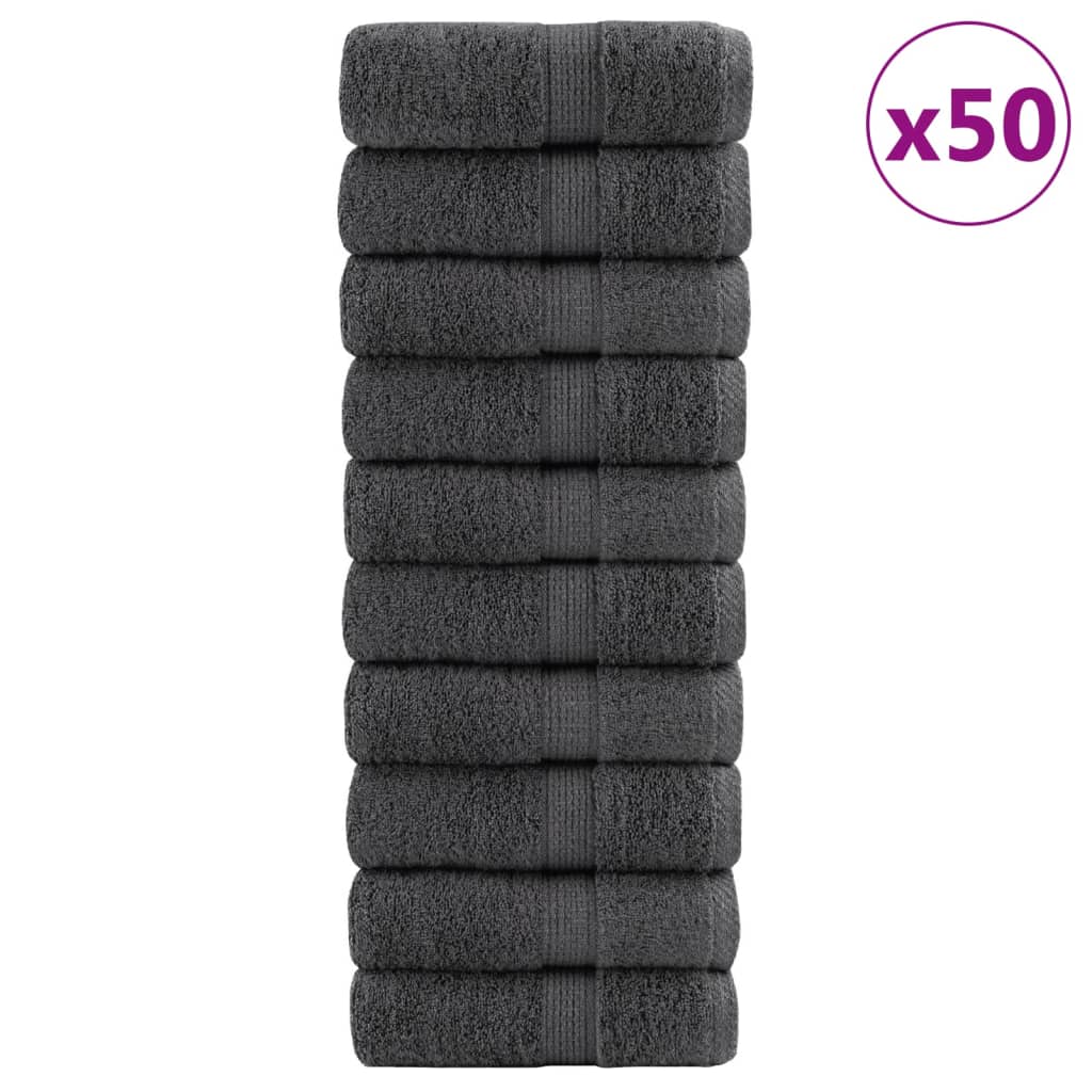 VidaXL Premium Πλυντήρια SOLUND 50 τμχ Ανθρακίτης 15x21 εκ. 600 gsm