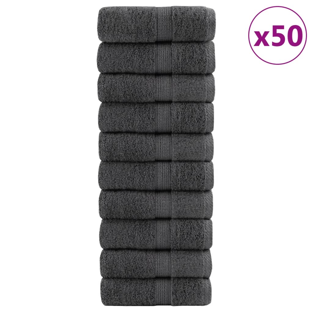 vidaXL Πετσέτες Επισ. Premium SOLUND 50 Τεμ. Ανθρακί 30x30εκ 600γρ/μ²