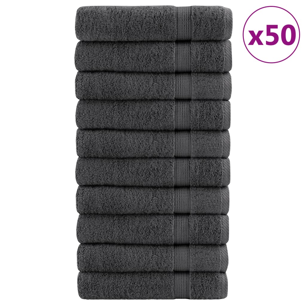 vidaXL Πετσέτες Χεριών Premium SOLUND 50 Τεμ Ανθρακί 50x100εκ 600γρ/μ²