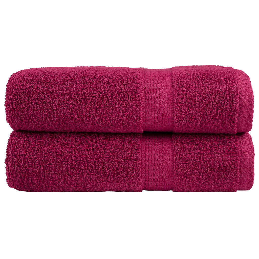 vidaXL Premium Πετσέτες μπάνιου SOLUND 2 τμχ Bordeaux 70x140 εκ. 600 gsm