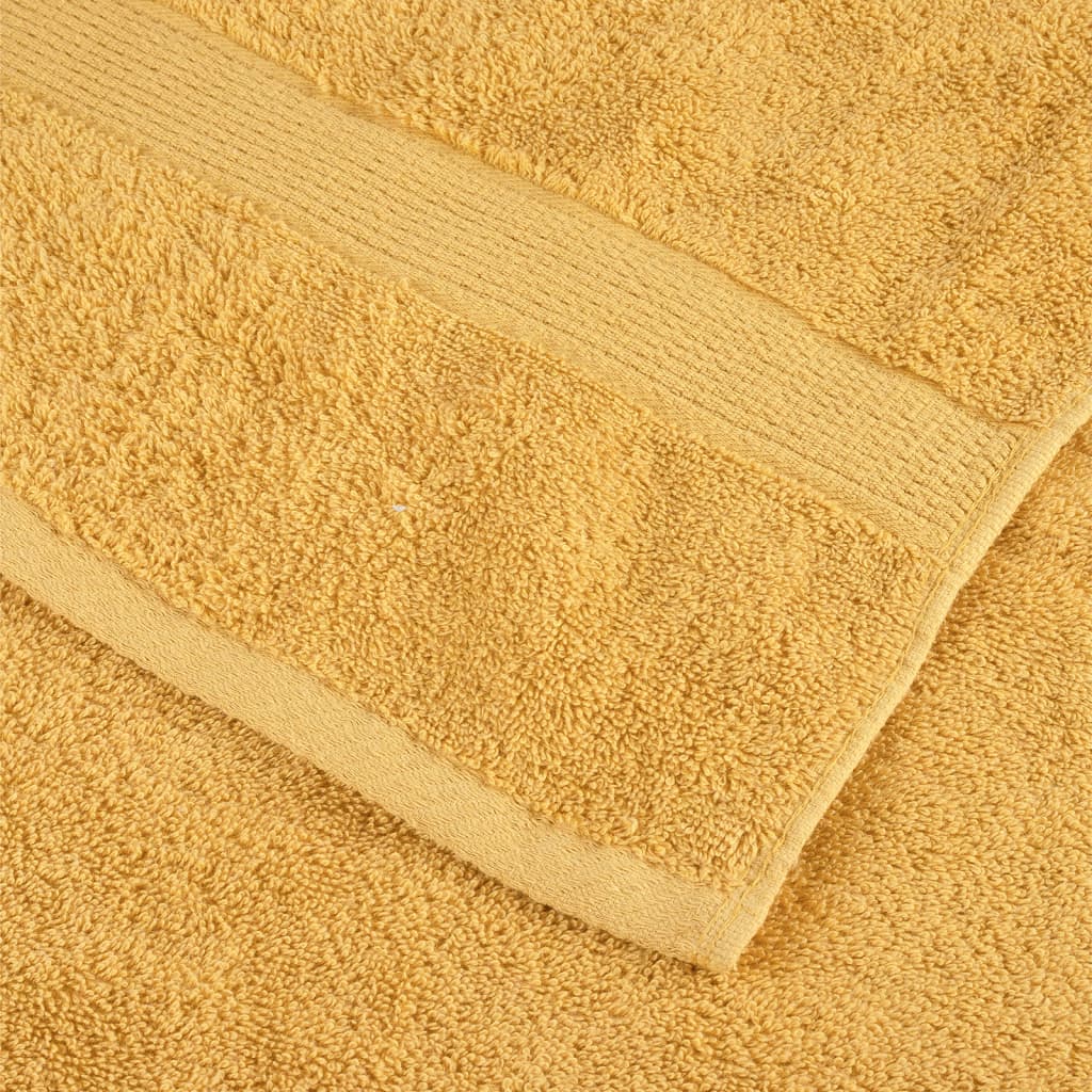 vidaXL Πετσέτες Premium SOLUND 2 τεμ. Χρυσές 100x200 εκ. 600 γρ./μ²
