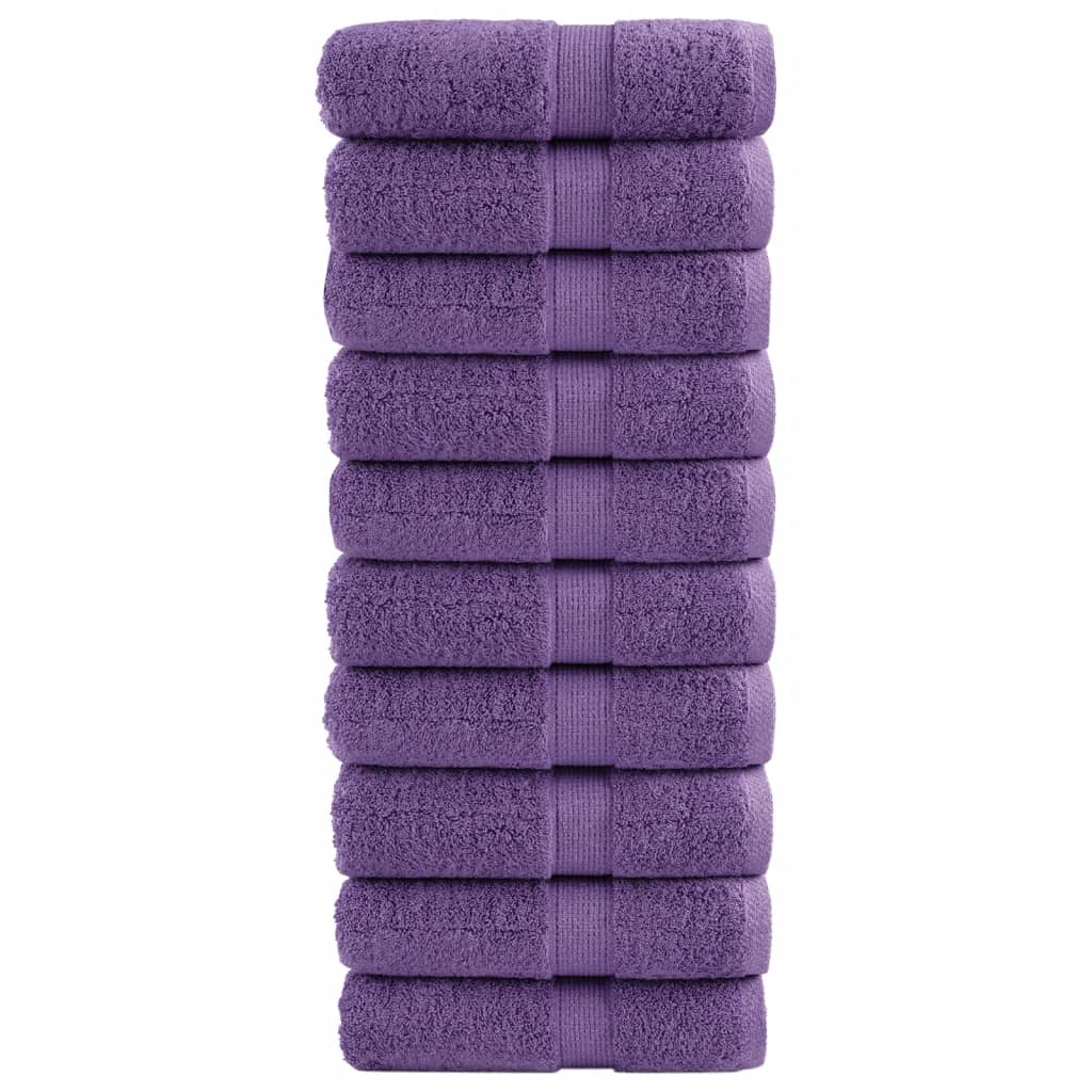 vidaXL Πετσέτες Ξενώνα Premium SOLUND 10 τεμ. Μωβ 30x50 εκ. 600 γρ./τ.μ.
