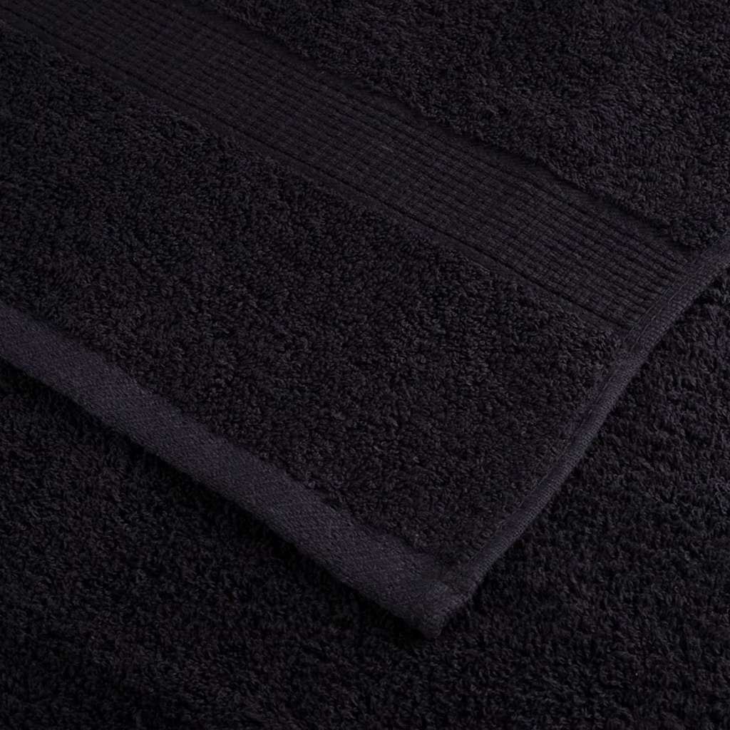 vidaXL Πετσέτα Επισκεπτών SOLUND 4 pcs Μαύρο 15 x 21 cm 550 gsm