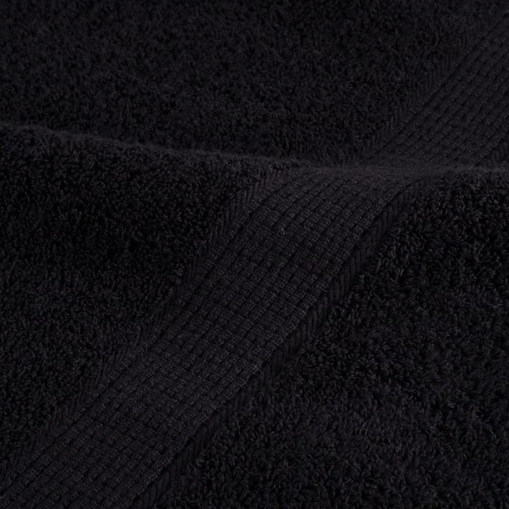 vidaXL Πετσέτα Επισκεπτών SOLUND 4 pcs Μαύρο 15 x 21 cm 550 gsm