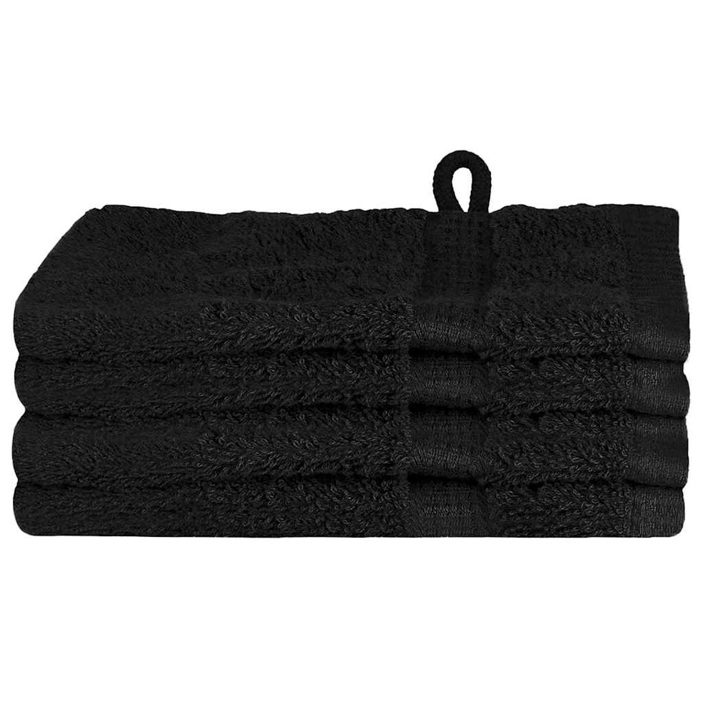 vidaXL Πετσέτα Επισκεπτών SOLUND 4 pcs Μαύρο 15 x 21 cm 550 gsm