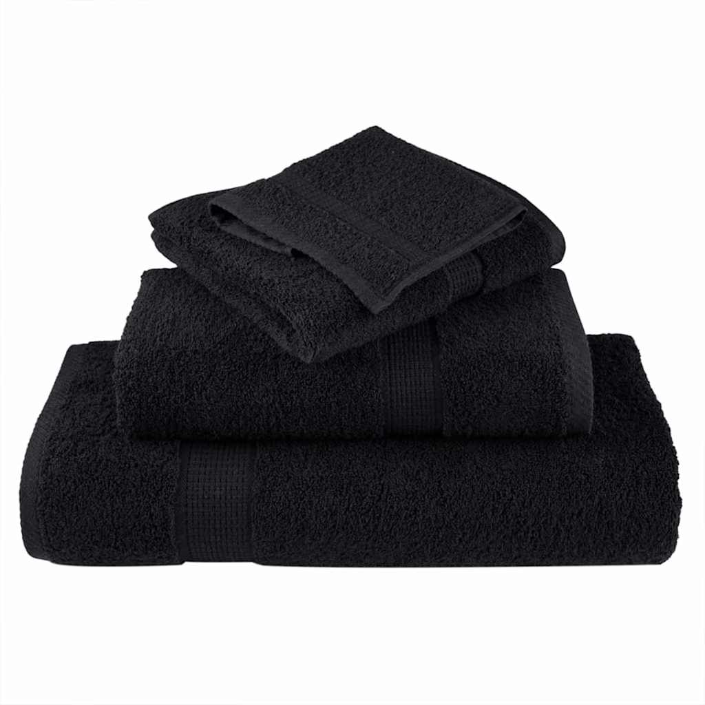 vidaXL Πετσέτα Επισκεπτών SOLUND 10 pcs Μαύρο 15 x 21 cm 550 gsm