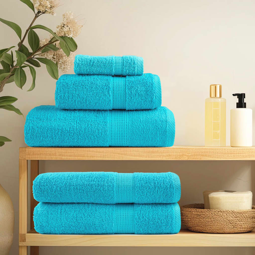 vidaXL Πετσέτες Ξενώνα Premium SOLUND 2 τεμ. Τυρκουάζ 30x50 εκ. 600 γρ./τ.μ.