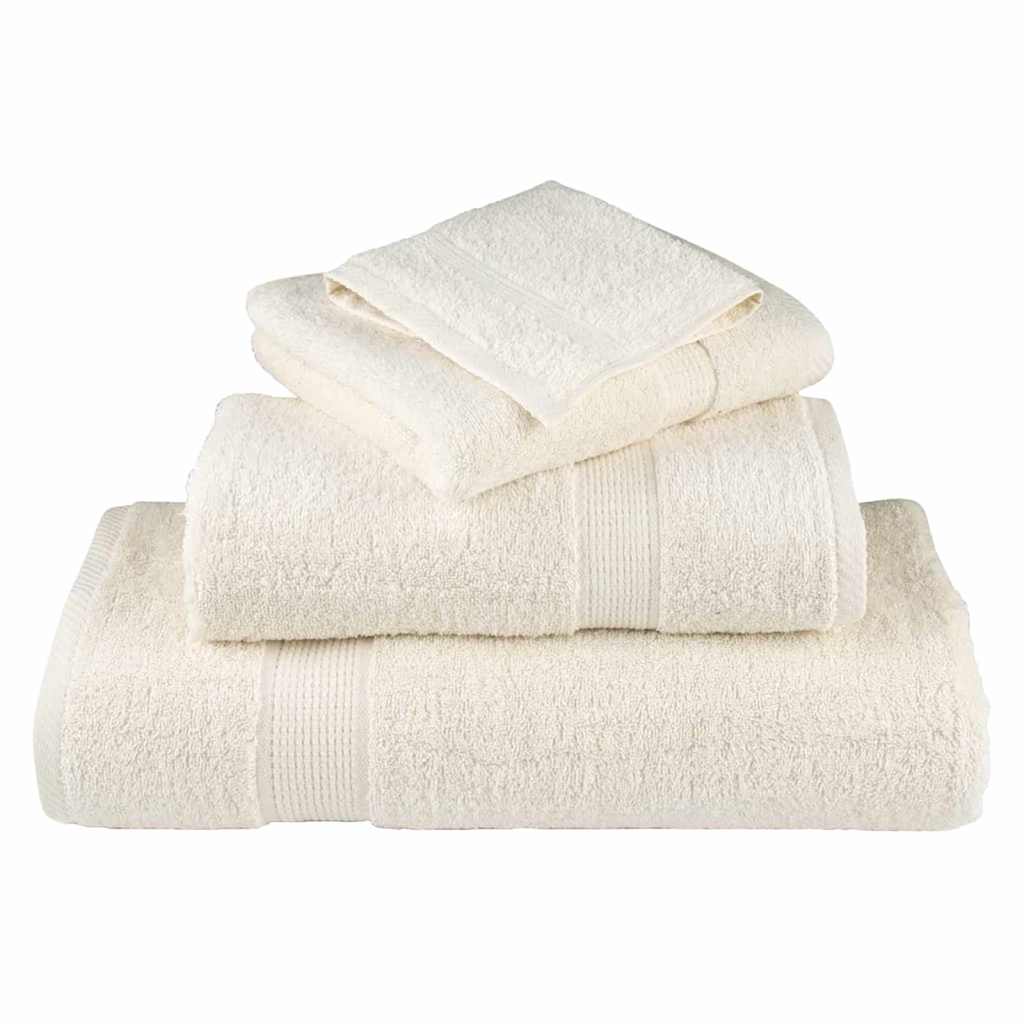 vidaXL Πετσέτα Επισκεπτών SOLUND 10 pcs Κρεμ 15 x 21 cm 550 gsm
