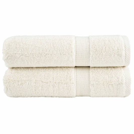 vidaXL Πετσέτες Μπάνιου Premium SOLUND 2 τεμ. Κρεμ 100x150 εκ. 600 γρ./μ²