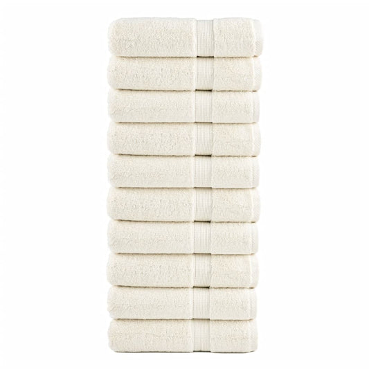 vidaXL Πετσέτες Μπάνιου Premium SOLUND 10 τεμ. Κρεμ 100x150 εκ. 600 γρ./μ²