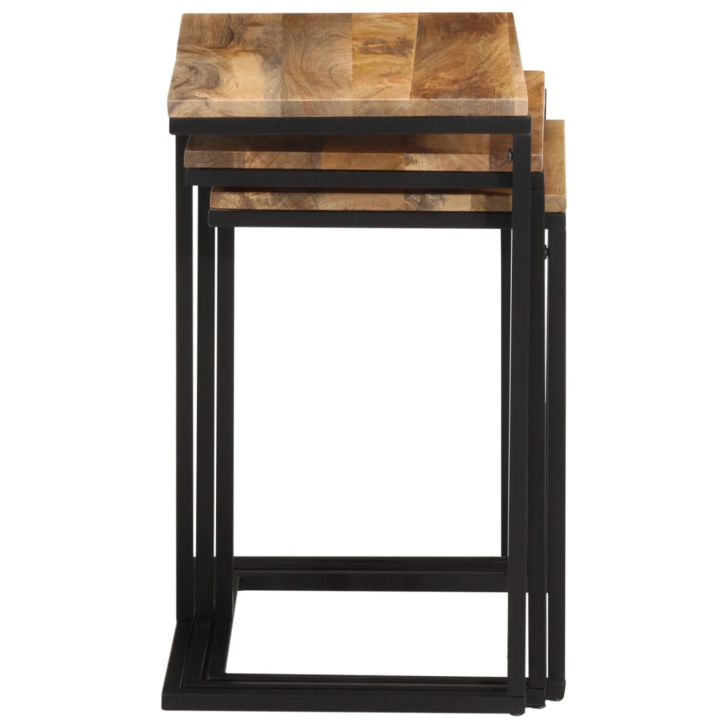 vidaXL Τραπεζάκια Ζιγκόν 3 τεμ. από Μασίφ Ξύλο Ακακίας