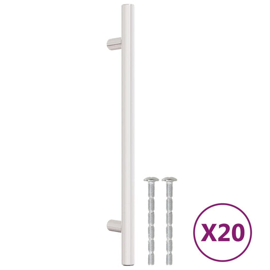 vidaXL Λαβές Ντουλαπιών 20 τεμ. Ασημί 160 χιλ. από Ανοξείδωτο Ατσάλι