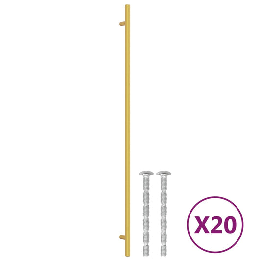 vidaXL Λαβές Ντουλαπιών 20 τεμ. Χρυσές 480 χιλ. από Ανοξείδωτο Ατσάλι