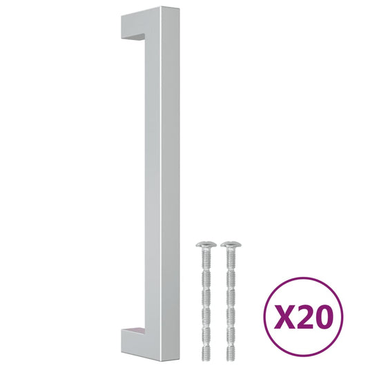 vidaXL Λαβές Ντουλαπιών 20 τεμ. Ασημί 160 χιλ. από Ανοξείδωτο Ατσάλι