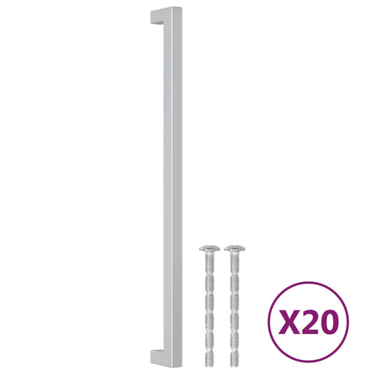 vidaXL Λαβές Ντουλαπιών 20 τεμ. Ασημί 320 χιλ. από Ανοξείδωτο Ατσάλι