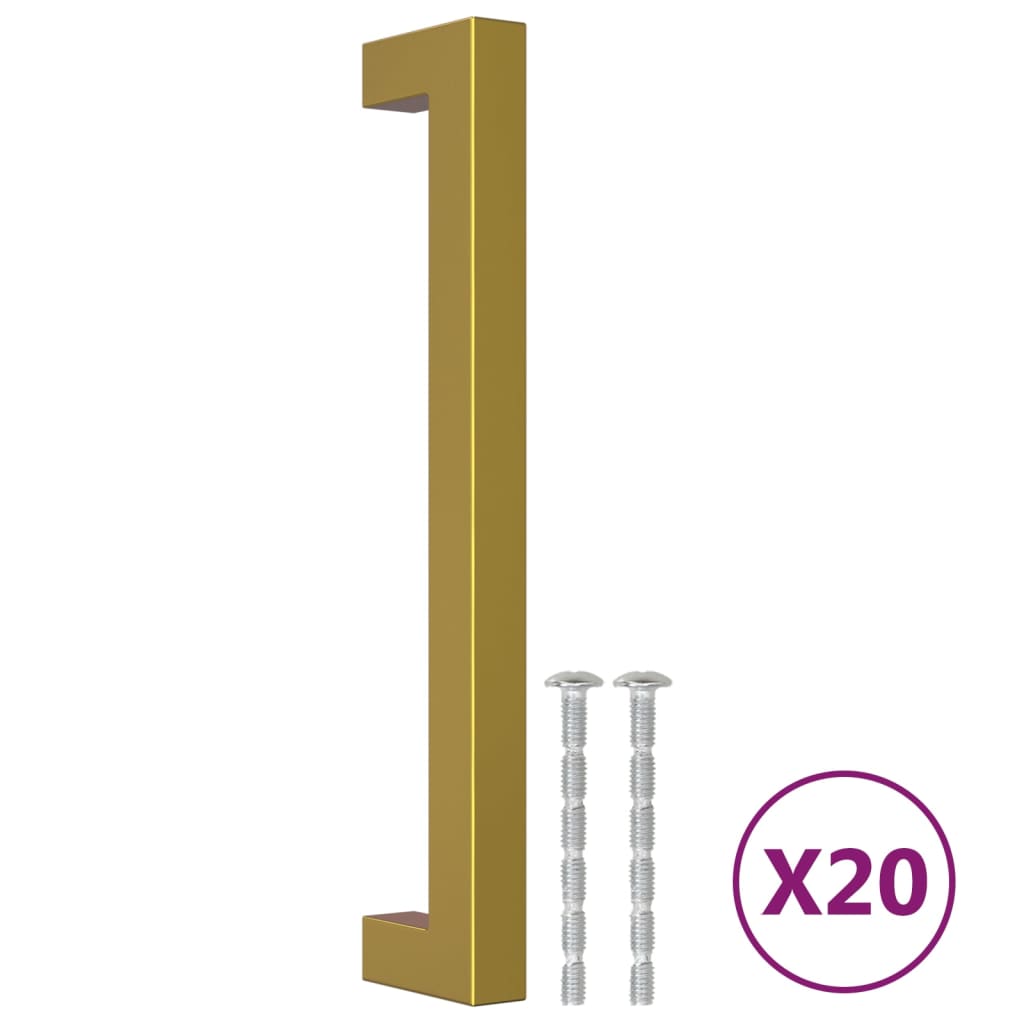 vidaXL Λαβές Ντουλαπιών 20 τεμ. Χρυσές 160 χιλ. από Ανοξείδωτο Ατσάλι