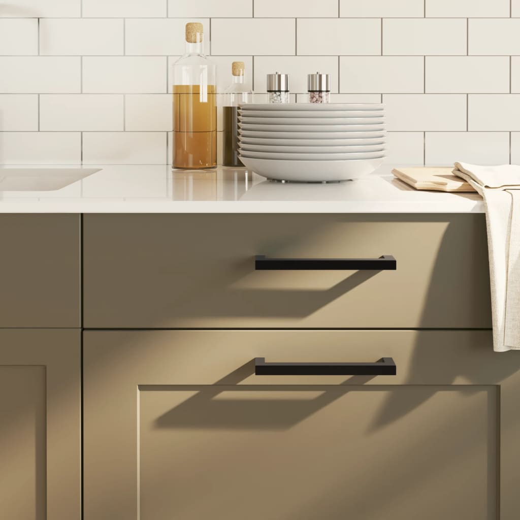 vidaXL Λαβές Ντουλαπιών 20 τεμ. Μαύρες 160 χιλ. από Ανοξείδωτο Ατσάλι