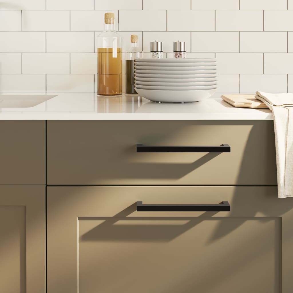 vidaXL Λαβές Ντουλαπιών 20 τεμ. Μαύρες 192 χιλ. από Ανοξείδωτο Ατσάλι