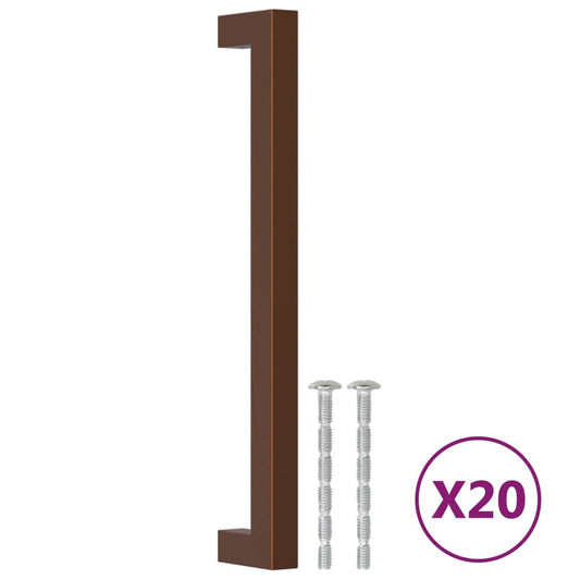 vidaXL Λαβές Ντουλαπιών 20 τεμ. Μπρονζέ 192 χιλ. από Ανοξείδωτο Ατσάλι