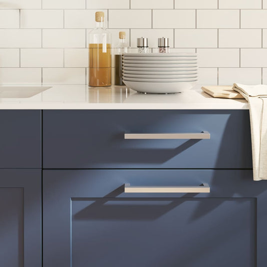 vidaXL Λαβές Ντουλαπιών 10 τεμ. Ασημί 192 χιλ. από Ανοξείδωτο Ατσάλι