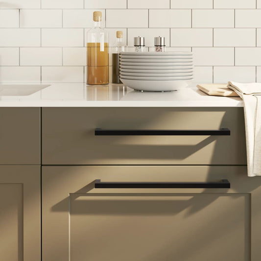 vidaXL Λαβές Ντουλαπιών 10 τεμ. Μαύρες 320 χιλ. από Ανοξείδωτο Ατσάλι