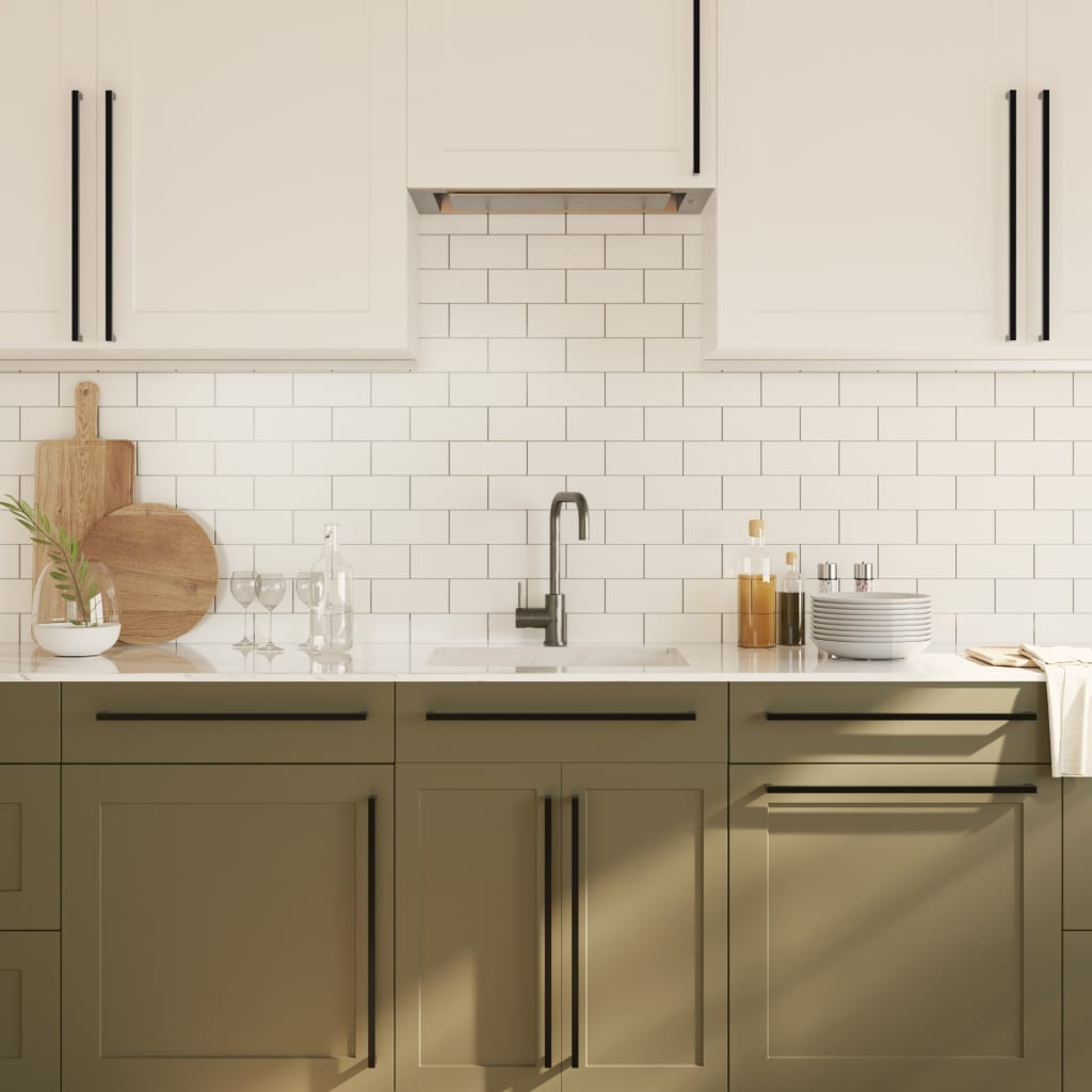 vidaXL Λαβές Ντουλαπιών 10 τεμ. Μαύρες 480 χιλ. από Ανοξείδωτο Ατσάλι