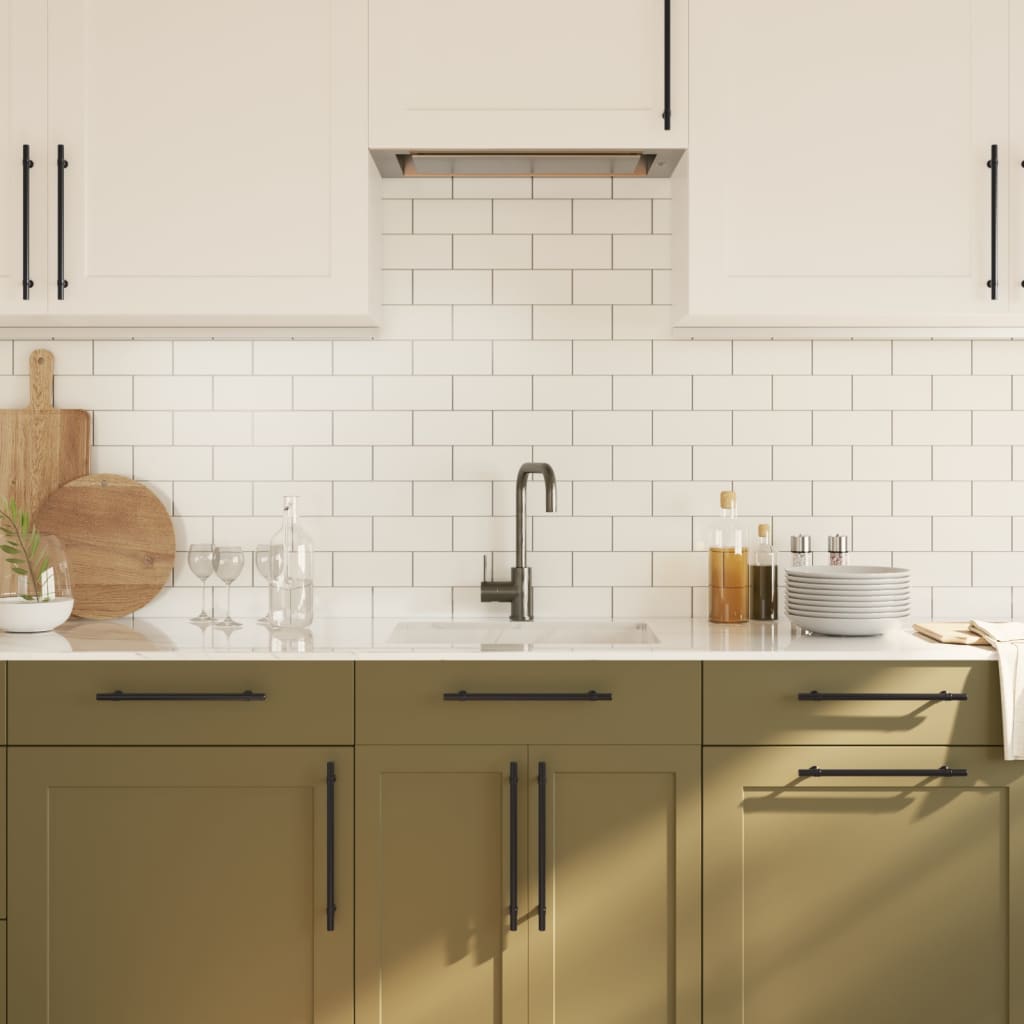 vidaXL Λαβές Ντουλαπιών 10 τεμ. Μαύρες 224 χιλ. από Ανοξείδωτο Ατσάλι