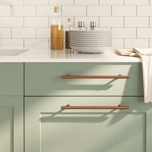 vidaXL Λαβές Ντουλαπιών 10 τεμ. Μπρονζέ 224 χιλ. από Ανοξείδωτο Ατσάλι