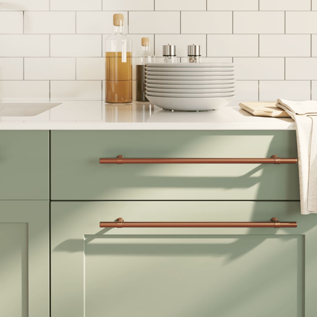 vidaXL Λαβές Ντουλαπιών 10 τεμ. Μπρονζέ 320 χιλ. από Ανοξείδωτο Ατσάλι