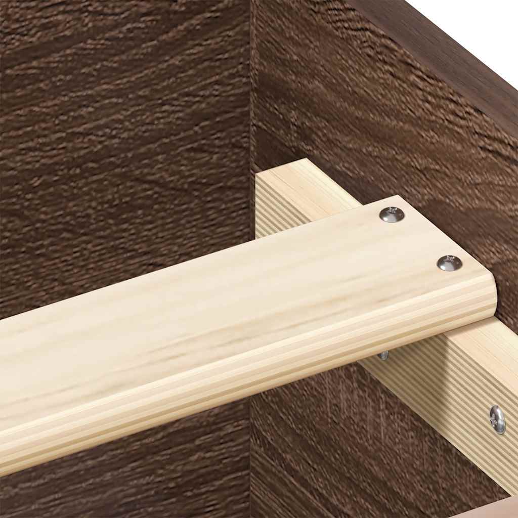 vidaXL Πλαίσιο Κρεβατιού Καφέ Δρυς 100x200 εκ. Επεξεργασμένο Ξύλο