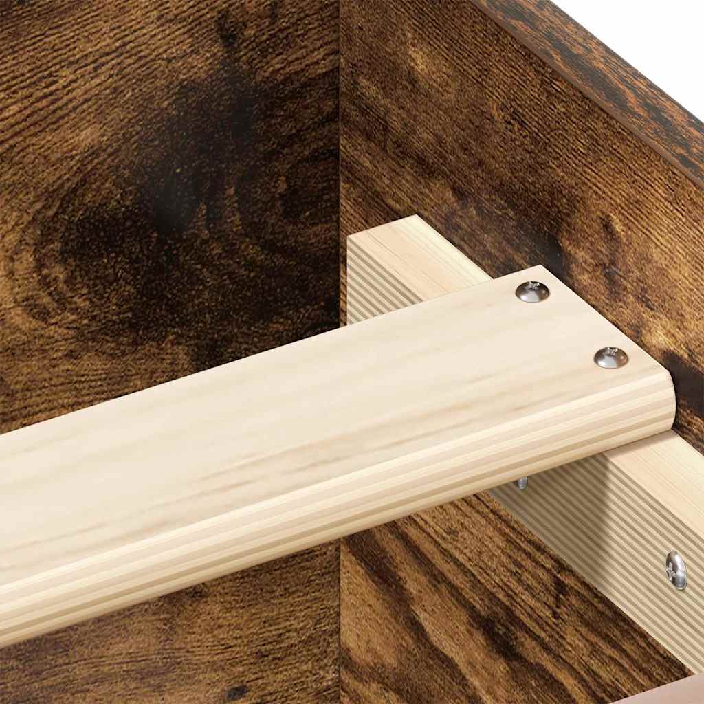 vidaXL Πλαίσιο Κρεβατιού Χωρ. Στρώμα Καπνιστή Δρυς 75x190εκ Επεξ. Ξύλο