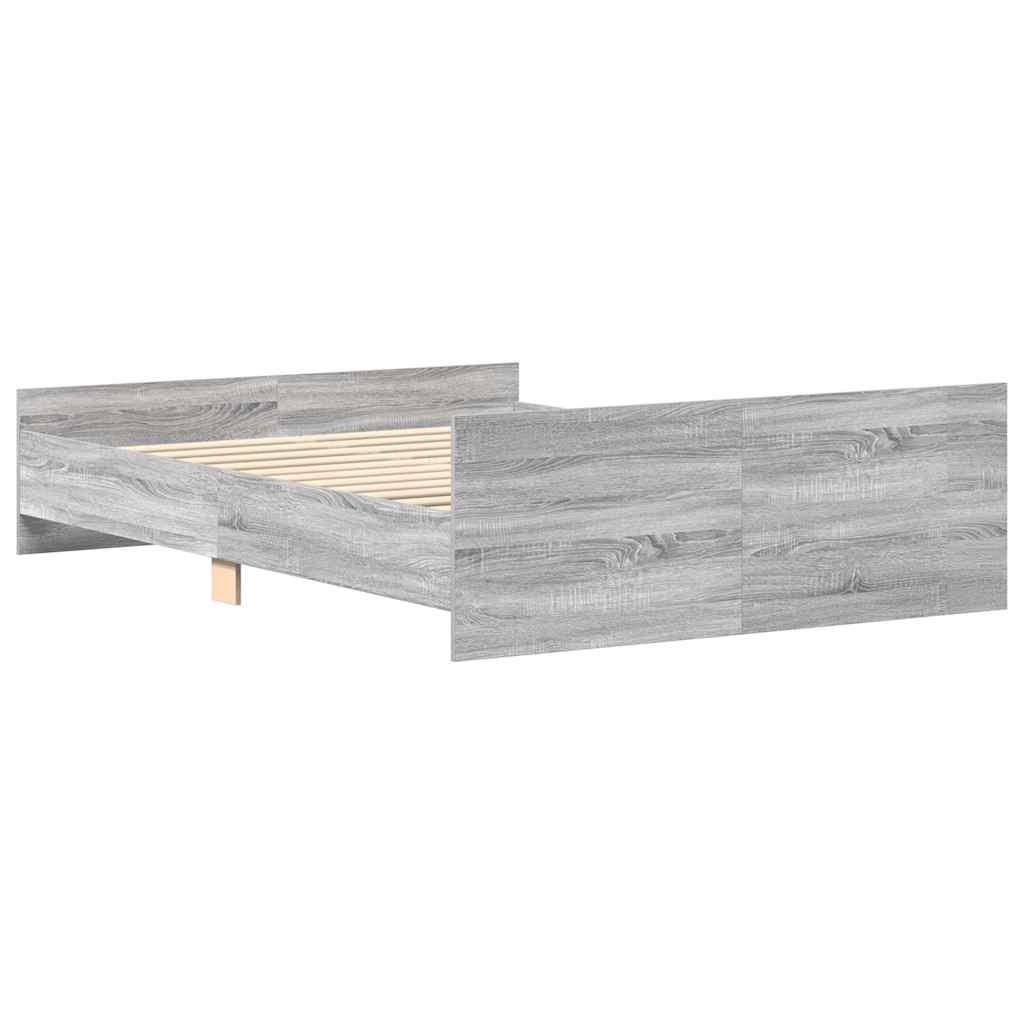 vidaXL Πλαίσιο Κρεβατιού με Κεφαλάρι/Ποδαρικό Γκρι Sonoma 120x190 εκ.