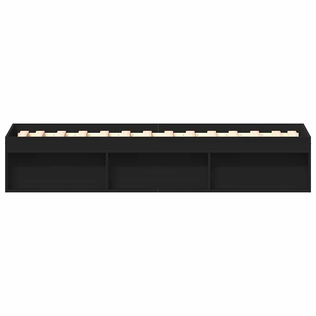 vidaXL Πλαίσιο Κρεβατιού Μαύρο 90x200 cm