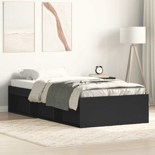 vidaXL Πλαίσιο Κρεβατιού Μαύρο 90x200 cm