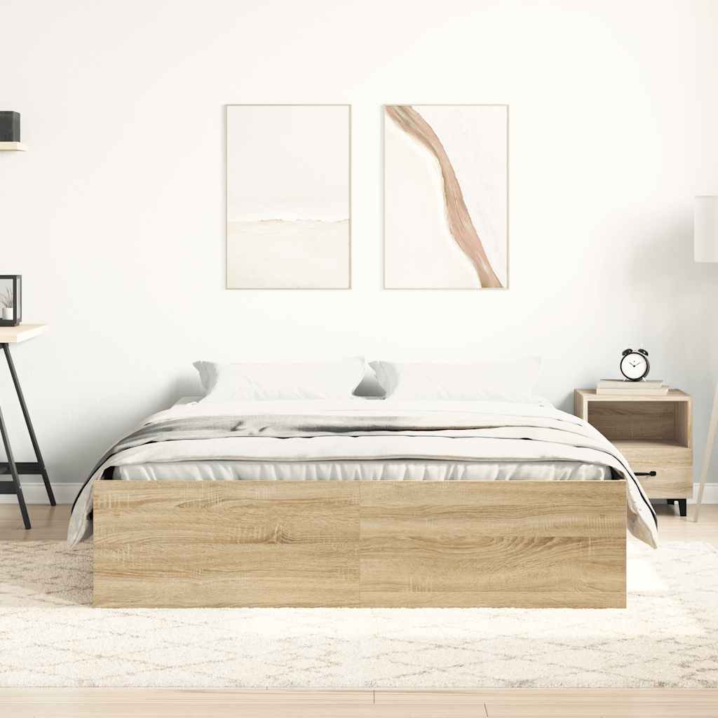 vidaXL Πλαίσιο Κρεβατιού Sonoma Δρυς 140x200 εκ.