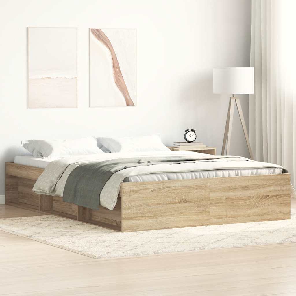 vidaXL Πλαίσιο Κρεβατιού Sonoma Δρυς 140x200 εκ.