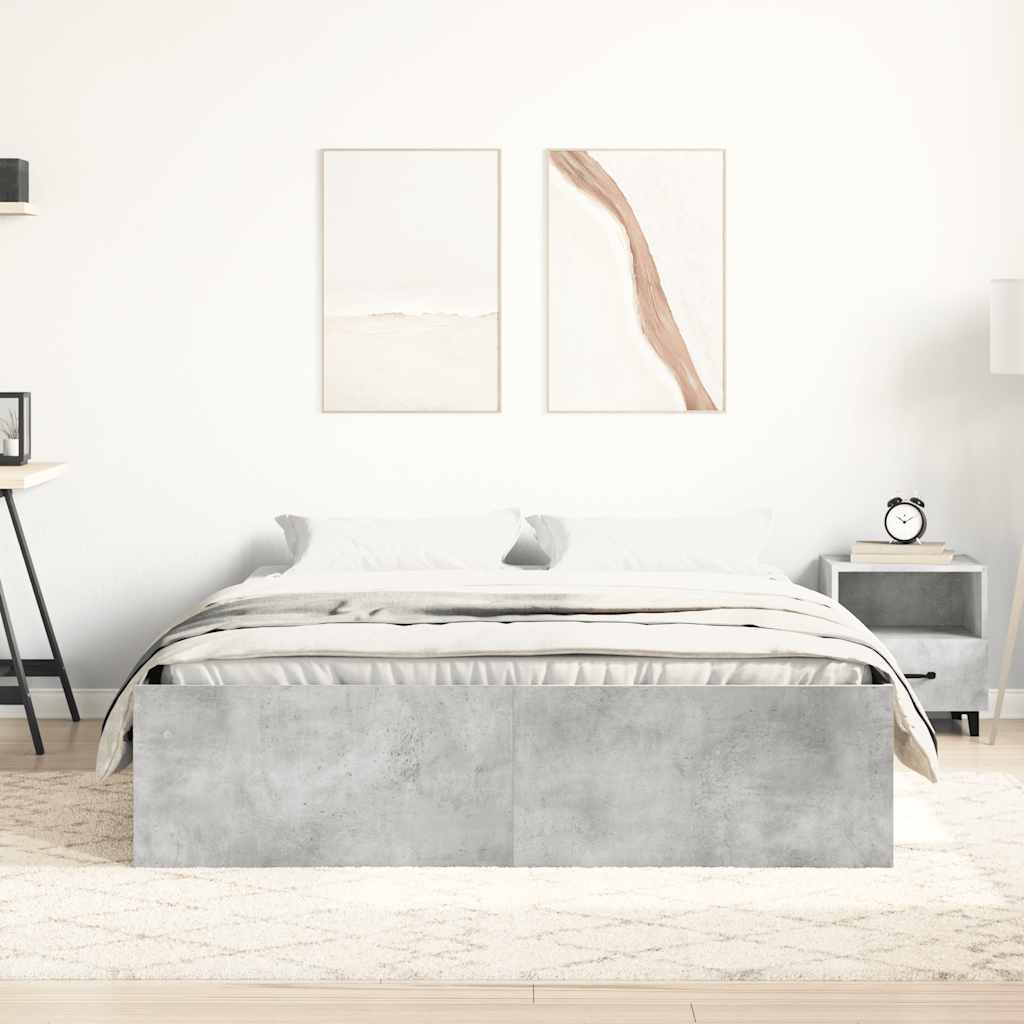 vidaXL Πλαίσιο Κρεβατιού Γκρι Σκυροδέματος 140x200 εκ.