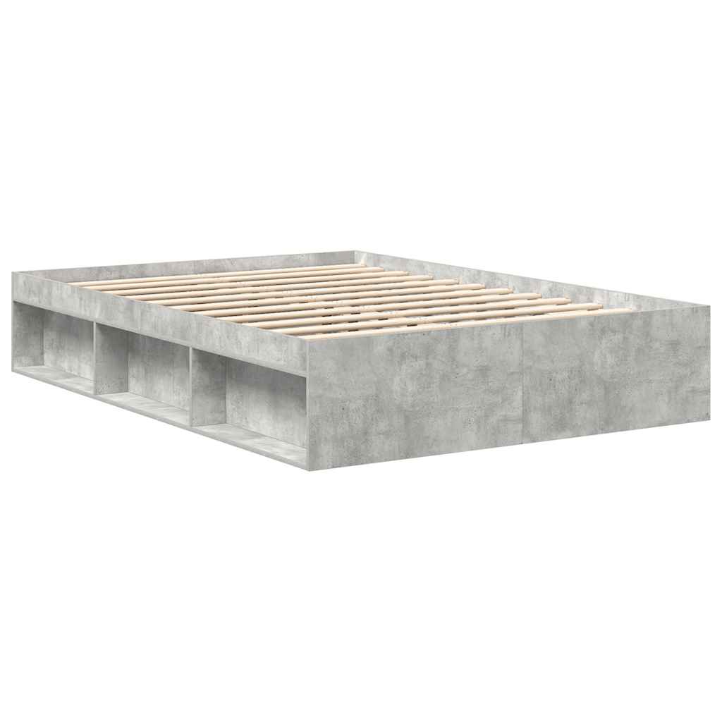vidaXL Πλαίσιο Κρεβατιού Γκρι Σκυροδέματος 140x200 εκ.