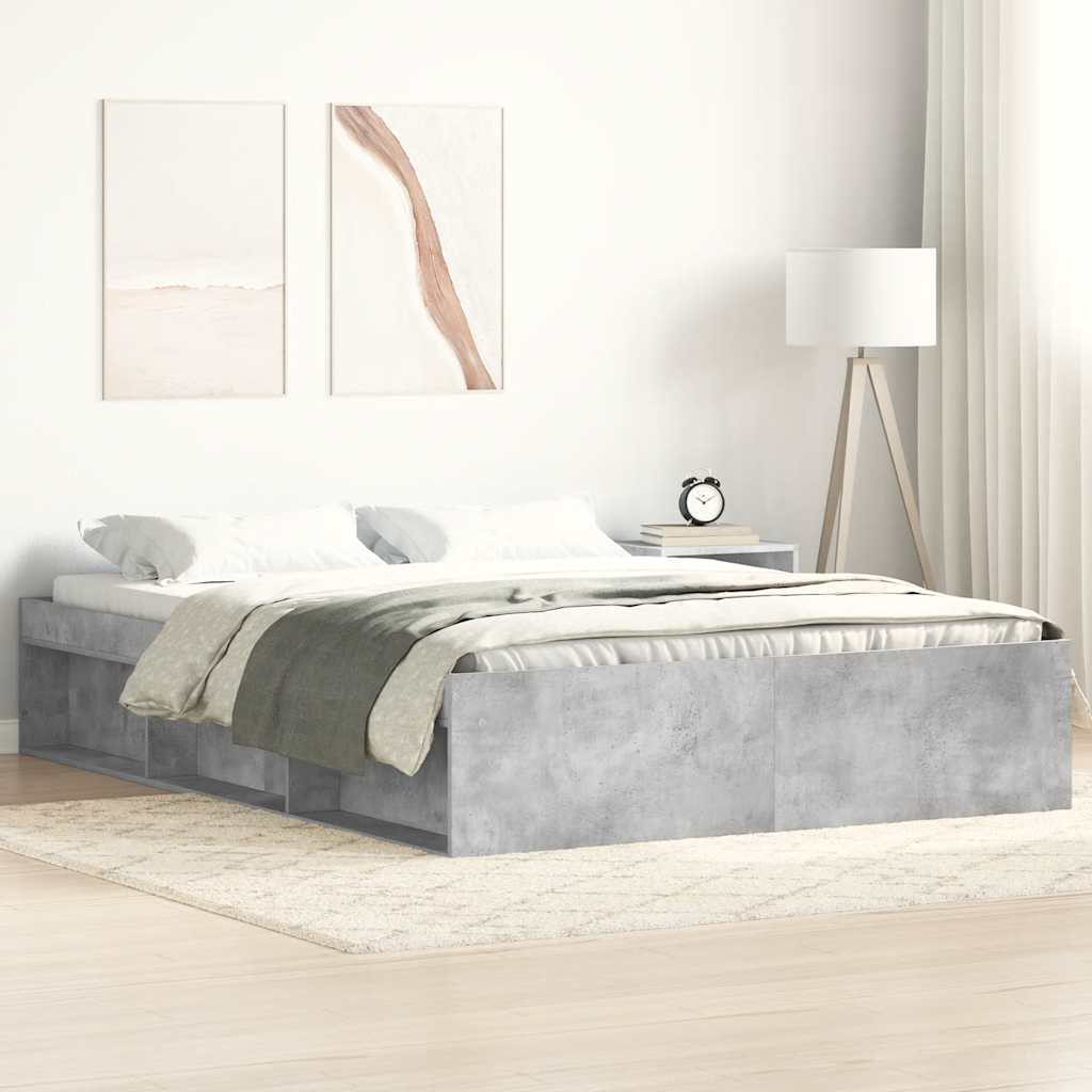 vidaXL Πλαίσιο Κρεβατιού Γκρι Σκυροδέματος 140x200 εκ.