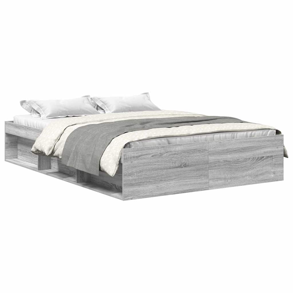 vidaXL Πλαίσιο Κρεβατιού Γκρι Sonoma 140 x 200 εκ.