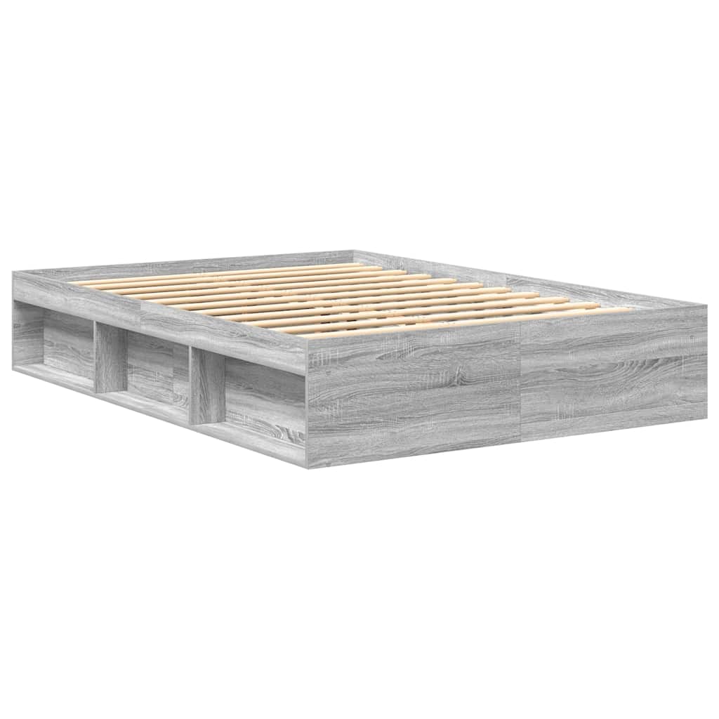 vidaXL Πλαίσιο Κρεβατιού Γκρι Sonoma 140 x 200 εκ.