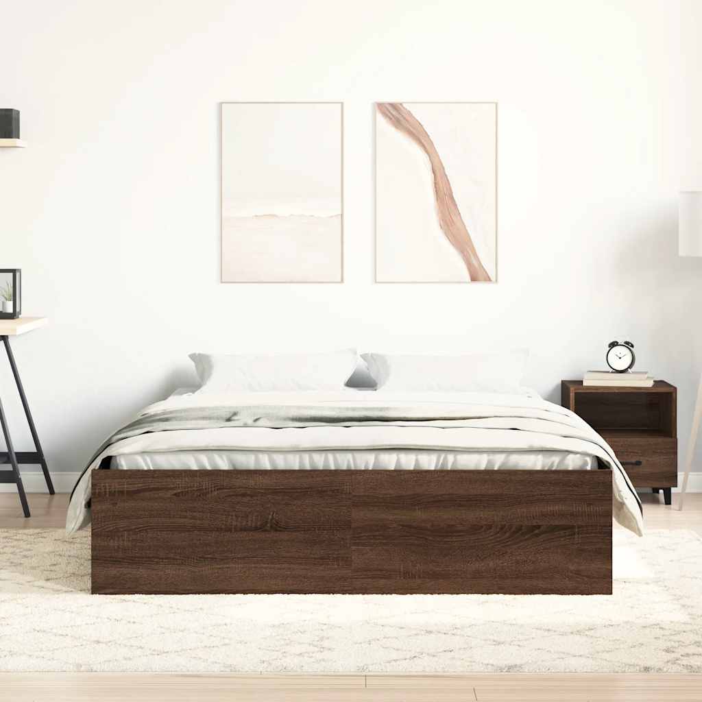 vidaXL Πλαίσιο Κρεβατιού Καφέ Δρυς 140 x 200 εκ.