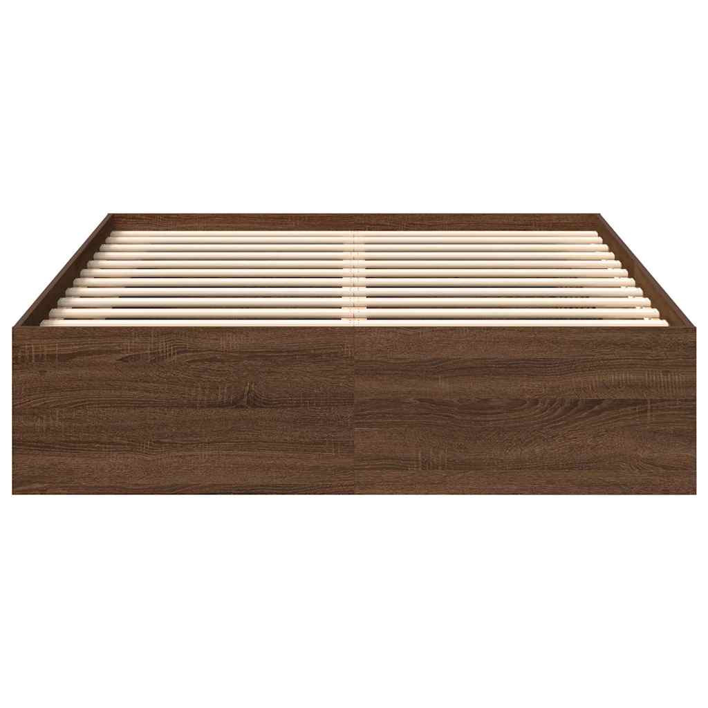 vidaXL Πλαίσιο Κρεβατιού Καφέ Δρυς 140 x 200 εκ.
