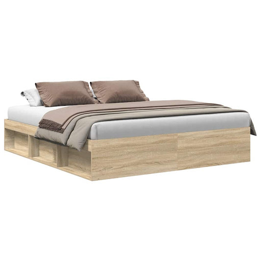 vidaXL Πλαίσιο Κρεβατιού Sonoma Δρυς 180 x 200 εκ. Super King